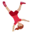 Woman Cartwheeling: Medium Skin Tone