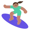 Woman Surfing: Medium Skin Tone Emoji 🏄🏽‍♀️ image - Tossface style