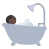 Person Taking Bath: Dark Skin Tone Emoji 🛀🏿 image - Tossface style