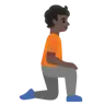 Person Kneeling Facing Right: Dark Skin Tone Emoji 🧎🏿‍➡️ image - Google Noto Color style