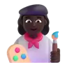 Woman Artist: Dark Skin Tone Emoji 👩🏿‍🎨 image - Microsoft 3D Fluent style