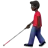 Man With White Cane: Dark Skin Tone