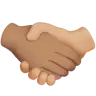Handshake: Medium Skin Tone, Medium-Dark Skin Tone Emoji 🫱🏽‍🫲🏾 image - Apple style