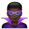 Man Supervillain: Dark Skin Tone Emoji 🦹🏿‍♂️ image - WhatsApp style