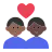 Couple With Heart: Man, Man, Medium-Dark Skin Tone, Dark Skin Tone