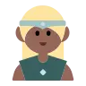 Man Elf: Medium-Dark Skin Tone Emoji 🧝🏾‍♂️ image - Tossface style