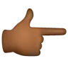 Backhand Index Pointing Right: Medium-Dark Skin Tone Emoji 👉🏾 image - WhatsApp style