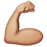 Flexed Biceps: Medium-Light Skin Tone Emoji 💪🏼 image - WhatsApp style