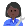 Woman Mechanic: Dark Skin Tone Emoji 👩🏿‍🔧 image - Tossface style