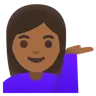 Woman Tipping Hand: Medium-Dark Skin Tone Emoji 💁🏾‍♀️ image - Google Noto Color style