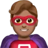 Man Superhero: Medium Skin Tone Emoji 🦸🏽‍♂️ image - Apple style