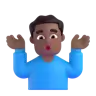 Man Shrugging: Medium-Dark Skin Tone Emoji 🤷🏾‍♂️ image - Microsoft 3D Fluent style