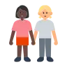 Women Holding Hands: Dark Skin Tone, Medium-Light Skin Tone Emoji 👩🏿‍🤝‍👩🏼 image - Tossface style