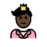 Prince: Dark Skin Tone Emoji 🤴🏿 image - OpenMoji style