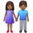 Woman And Man Holding Hands: Medium-Dark Skin Tone