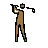 Man Golfing: Medium-Dark Skin Tone