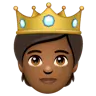 Person With Crown: Medium-Dark Skin Tone Emoji 🫅🏾 image - WhatsApp style