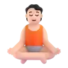 Person In Lotus Position: Light Skin Tone Emoji 🧘🏻 image - Microsoft 3D Fluent style