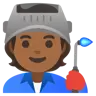 Factory Worker: Medium-Dark Skin Tone Emoji 🧑🏾‍🏭 image - Google Noto Color style