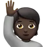Person Raising Hand: Dark Skin Tone Emoji 🙋🏿 image - Apple style