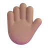 Raised Hand: Medium Skin Tone Emoji ✋🏽 image - Microsoft 3D Fluent style