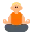 Man In Lotus Position: Medium-Light Skin Tone