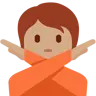 Person Gesturing No: Medium Skin Tone Emoji 🙅🏽 image - Twitter / X (Twemoji) style