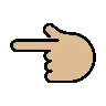 Backhand Index Pointing Left: Medium-Light Skin Tone Emoji 👈🏼 image - OpenMoji style