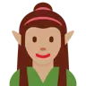 Woman Elf: Medium Skin Tone Emoji 🧝🏽‍♀️ image - Twitter / X (Twemoji) style