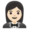 Woman In Tuxedo: Light Skin Tone Emoji 🤵🏻‍♀️ image - Google Noto Color style