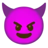 Emoji Volto sorridente con le corna 😈 image - Google Noto Color style