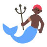Merman: Dark Skin Tone Emoji 🧜🏿‍♂️ image - Tossface style