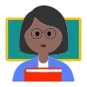 Woman Teacher: Medium-Dark Skin Tone Emoji 👩🏾‍🏫 image - Tossface style