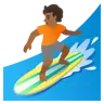 Person Surfing: Medium-Dark Skin Tone Emoji 🏄🏾 image - Google Noto Color style