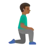 Man Kneeling Facing Right: Medium-Dark Skin Tone Emoji 🧎🏾‍♂️‍➡️ image - Google Noto Color style