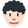 Man: Light Skin Tone, Curly Hair Emoji 👨🏻‍🦱 image - Twitter / X (Twemoji) style
