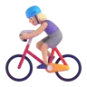 Woman Biking: Medium-Light Skin Tone Emoji 🚴🏼‍♀️ image - Microsoft 3D Fluent style