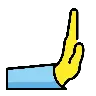 Rightwards Pushing Hand Emoji 🫸 image - OpenMoji style