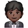 Person In Tuxedo: Dark Skin Tone Emoji 🤵🏿 image - Samsung style
