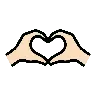 Heart Hands: Light Skin Tone Emoji 🫶🏻 image - OpenMoji style