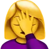 Woman Facepalming Emoji 🤦‍♀️ image - Apple style