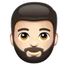 Person: Light Skin Tone, Beard Emoji 🧔🏻 image - WhatsApp style
