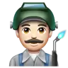 Man Factory Worker: Light Skin Tone Emoji 👨🏻‍🏭 image - WhatsApp style