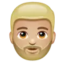 Person: Medium-Light Skin Tone, Beard Emoji 🧔🏼 image - WhatsApp style