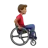 Man In Manual Wheelchair Facing Right: Medium Skin Tone