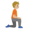 Person Kneeling Facing Right: Medium-Light Skin Tone Emoji 🧎🏼‍➡️ image - Google Noto Color style
