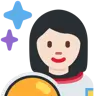 Woman Astronaut: Light Skin Tone Emoji 👩🏻‍🚀 image - Twitter / X (Twemoji) style
