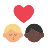 Kiss: Man, Man, Medium-Light Skin Tone, Dark Skin Tone Emoji 👨🏼‍❤️‍💋‍👨🏿 image - Tossface style