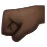 Left-Facing Fist: Dark Skin Tone Emoji 🤛🏿 image - WhatsApp style
