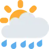 ดวงอาทิตย์สีขาวหลังเมฆกับฝน Emoji 🌦 image - Twitter / X (Twemoji) style